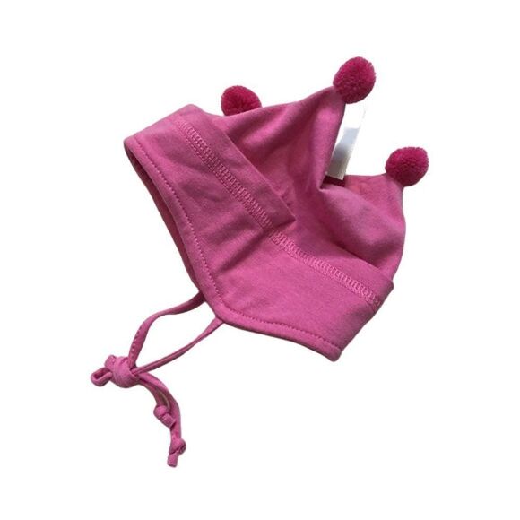 NEW Pink Jester Baby Cap with Ties - Picture 4 of 4